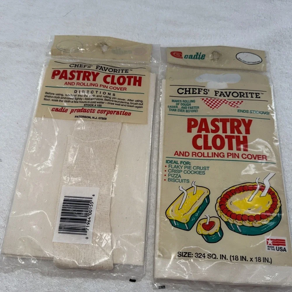 Vintage Pastry Cloth & Rolling Pin Cover Cadie Chef's Favorite 18